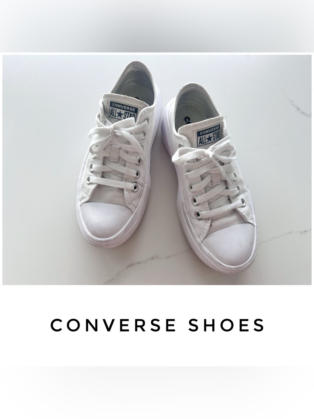 Converse shoes size 6 Chuck Taylor All Star Move platform low top white